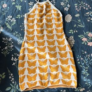 Urban outfitters sweater dress neck tie and open back